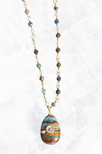 AMULET NECKLACE- RAINBOW CALSILICA